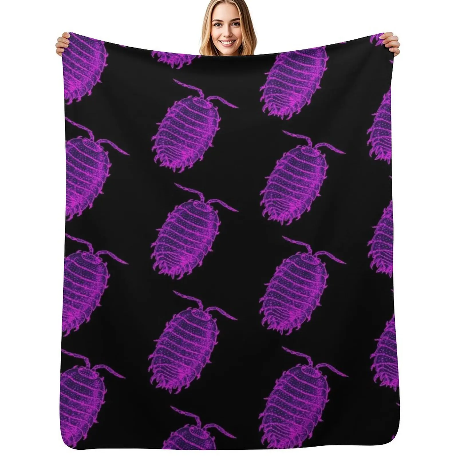 Giant Purple Isopod Throw Blanket Lightweight Warm Blanket for Indoor Outdoor Use