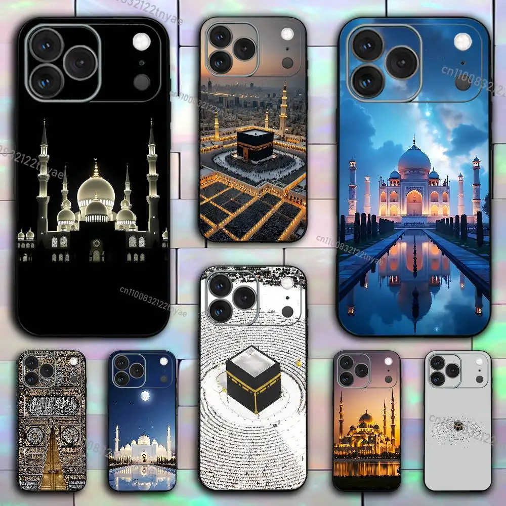 

Holy Mosque Makkah Phone Case For iPhone 17,16,15,14,13,12,11,Pro,X,XS,Max,XR,Plus,Mini Soft Silicone Black Shockproof TPU