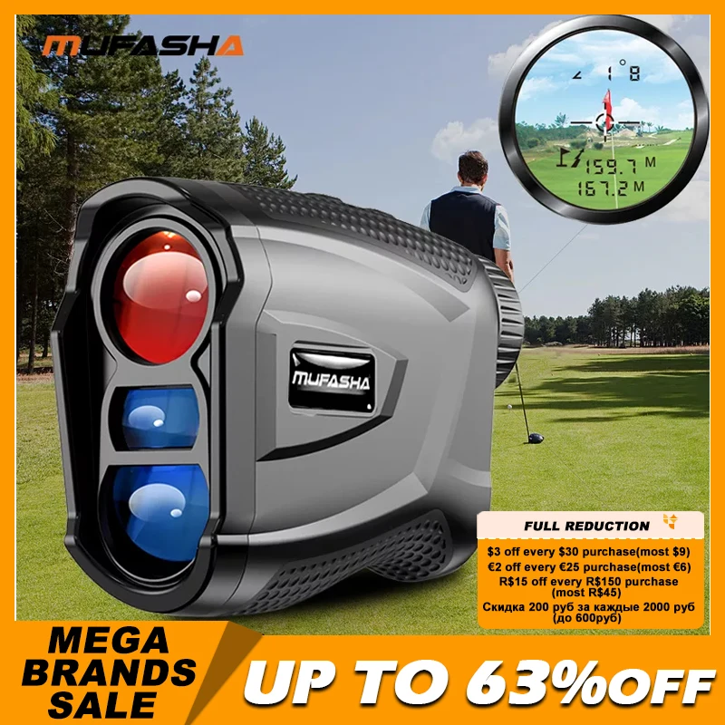 

MUFASHA Golf Rangefinder Hunting Serveying Laser Distance Meter Built-in Lithium Battery