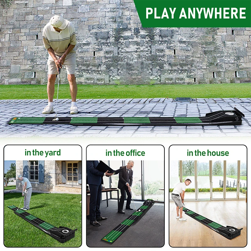 Alfombra de Putting para interiores de Golf, Mini almohadilla de pelota de Putting, alfombrilla de práctica, ligera, lavable, antideslizante,