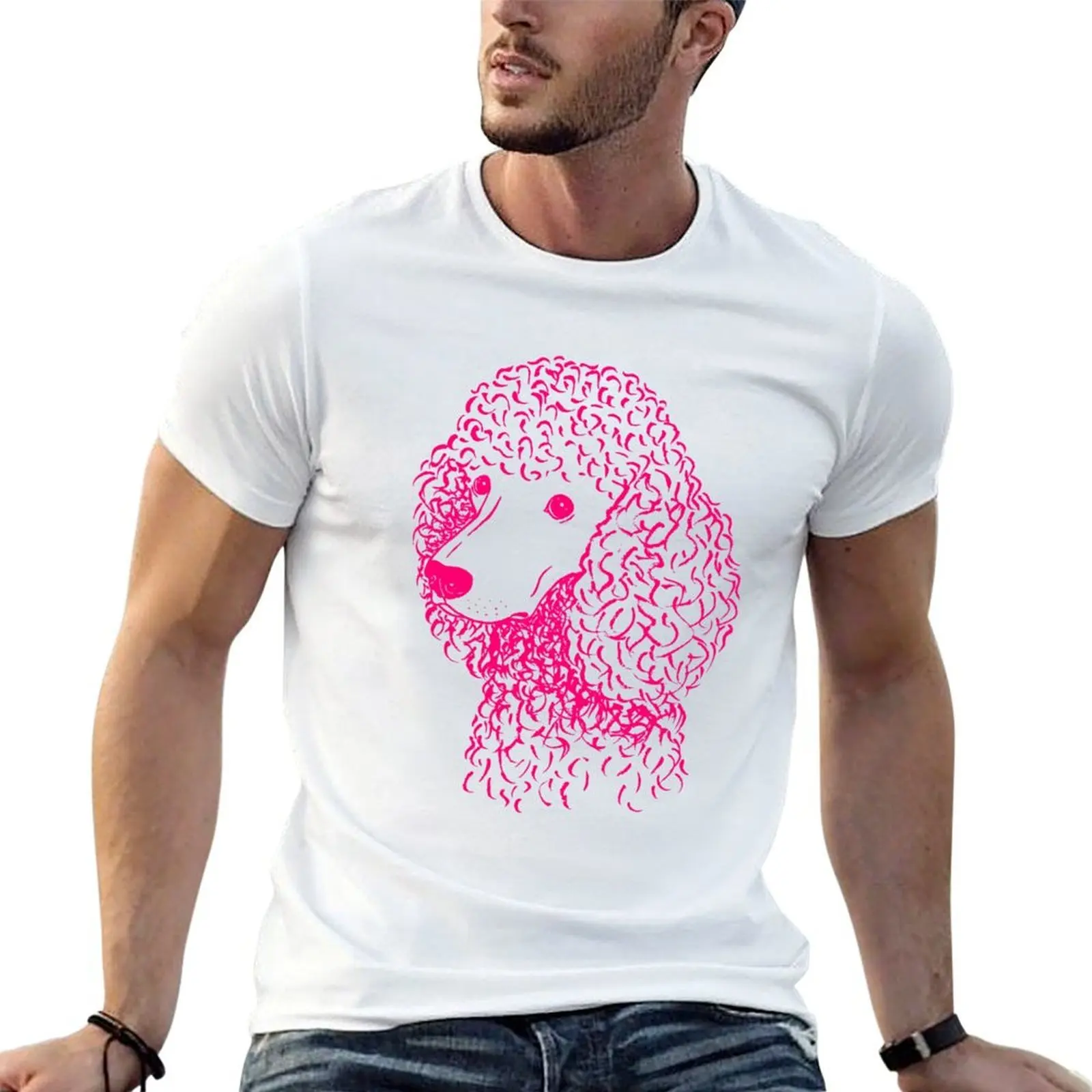 Poodle (Light Blue and Hot Pink) T-Shirt t shirt personalised t shirts for man slim fit t shirts for man graphic tees T-shirt