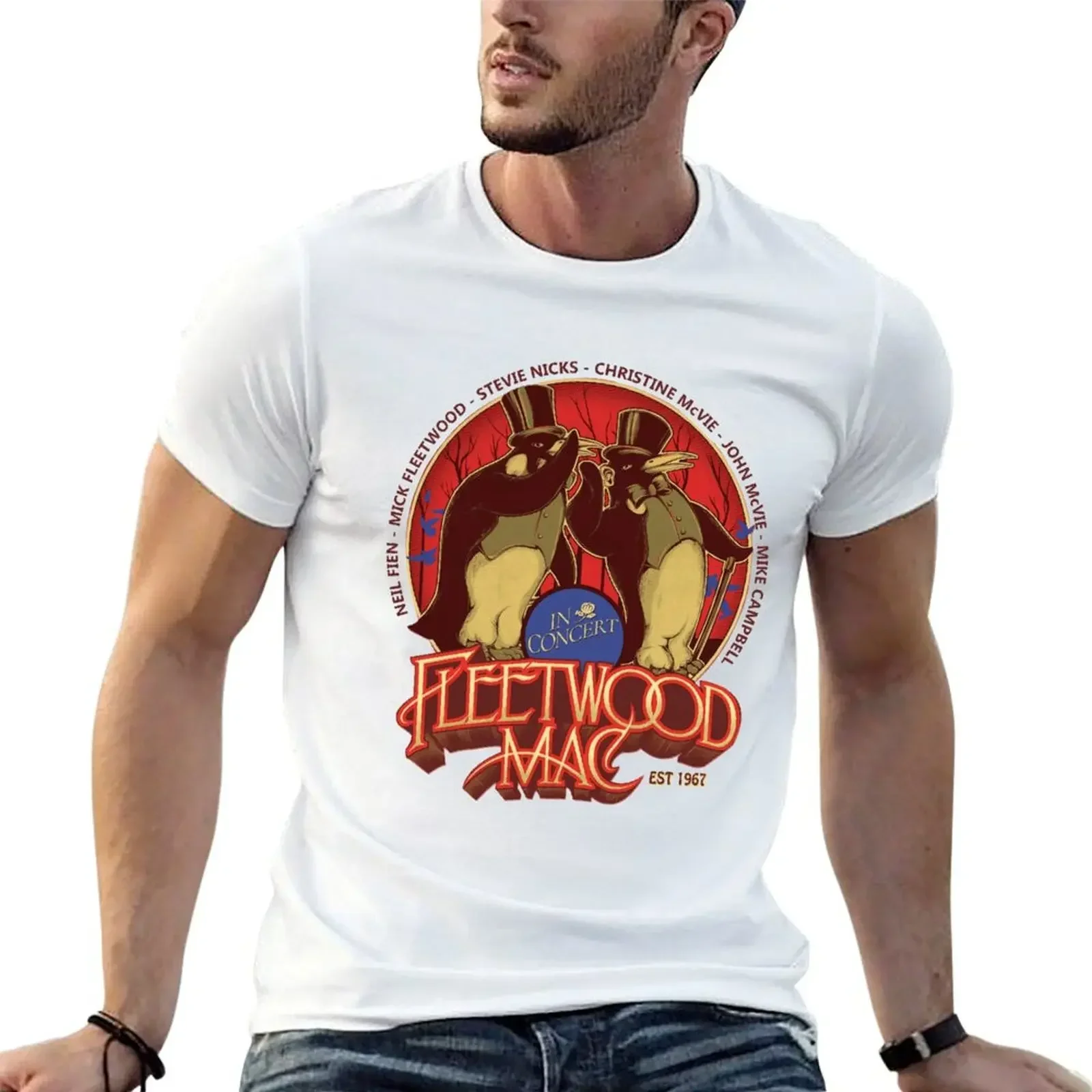 fleetwoodmac in concert 2019 T-shirt blanks Blouse anime clothes quick-drying Men's t-shirt