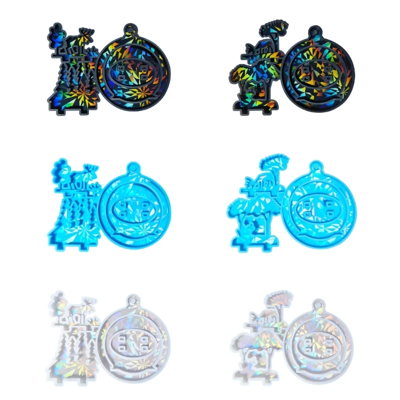 Festive Christmas Pendant Mold Practical Silicone Mould for Crafts and Ornaments Easy to Clean Plaster Jewelry Mould