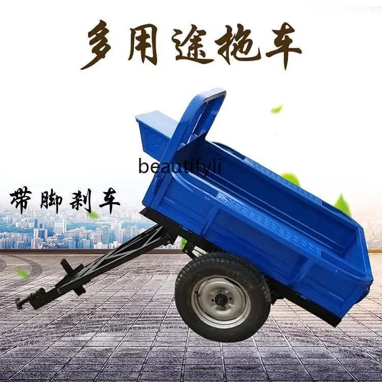 Miniature farmland machinery trailer walking tractor rotary tillage rear hanging multi-purpose