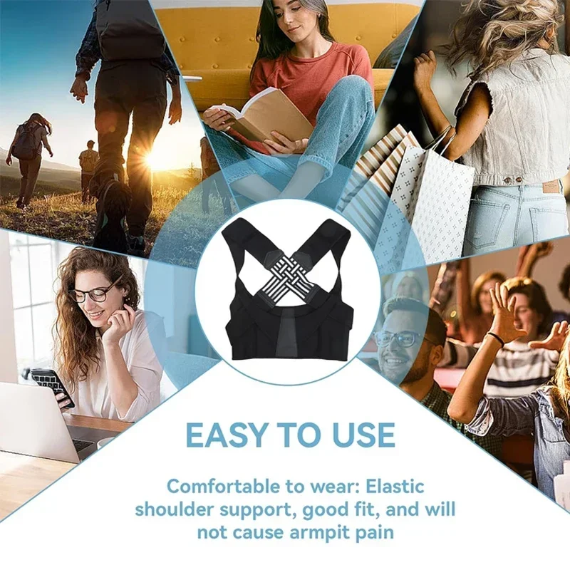 Back Posture Corrector Brace for Women Breathable Elastic Back Posture Correction Belt Adjustable Shoulder for Students Kids