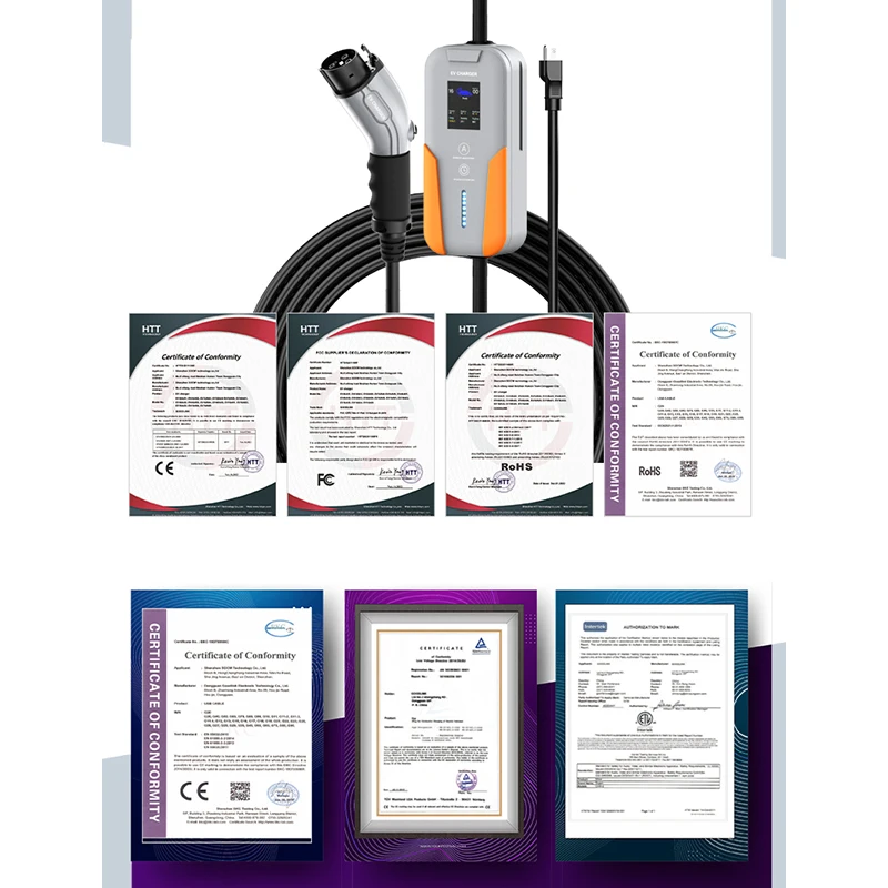 Sukflow-Chargeur Portable EV Type 1 SAE J1772 Standard 40A 9.6KW 5M, Connecteur de Véhicule Électrique