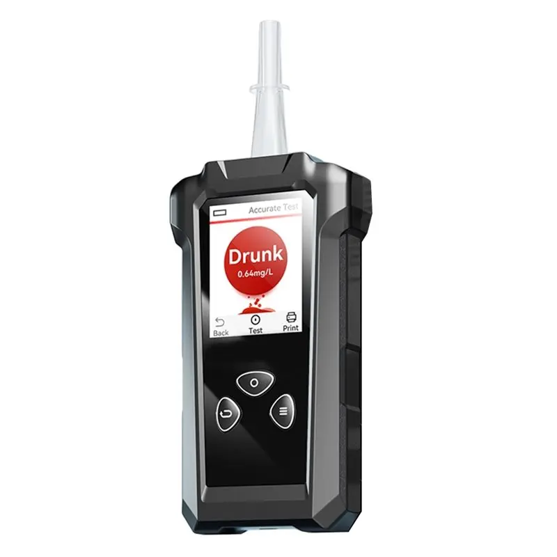 FULL-Alcohol Tester, Two Testing Methods (With And Without A Blowpipe) Breathalyzer, Rechargeable Lithium- Battery, Type-C