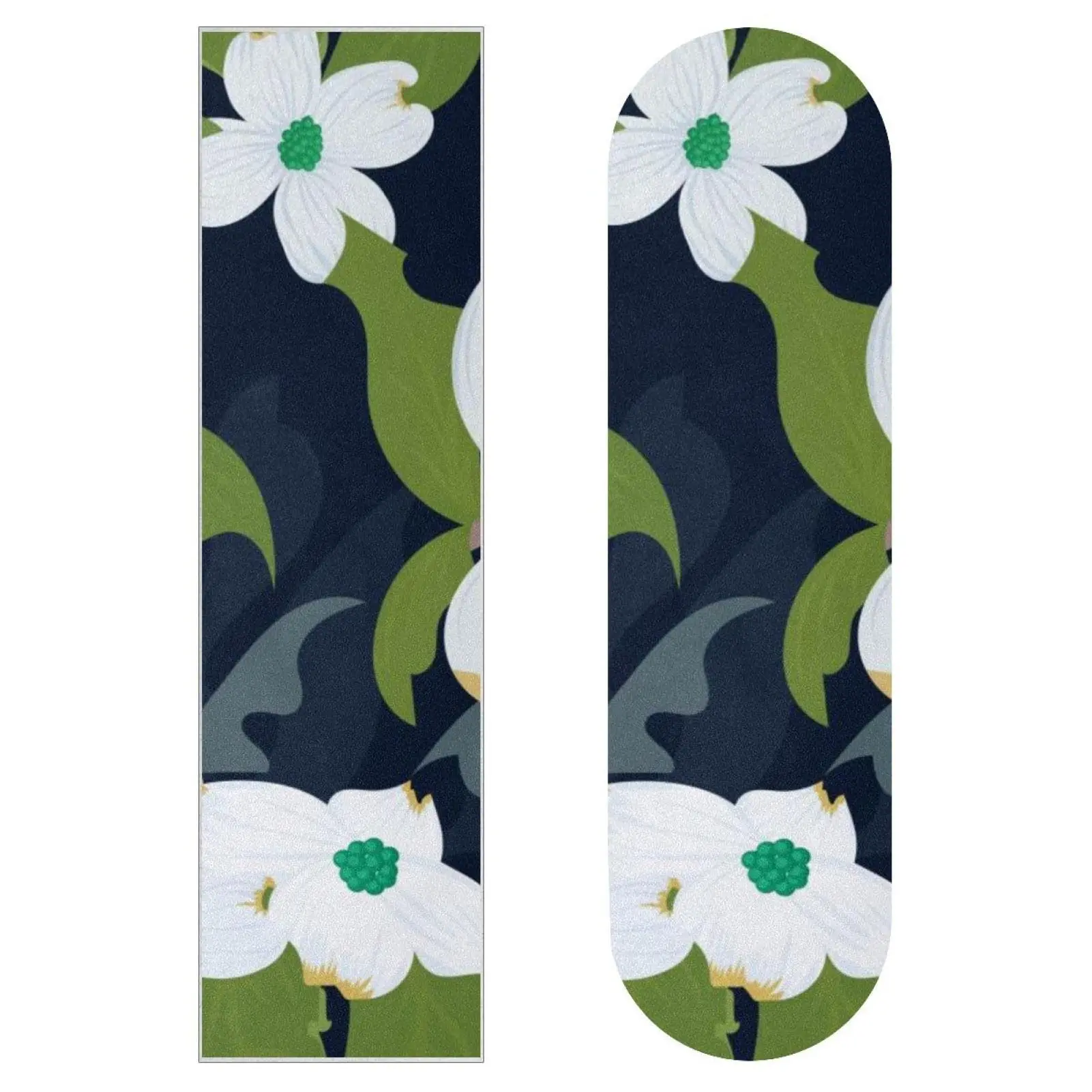 Elegante hoja de cinta de agarre para monopatín con estampado de flores florales, papel de lija de cinta de agarre para tabla larga para patineta, cinta de agarre impermeable para patinete