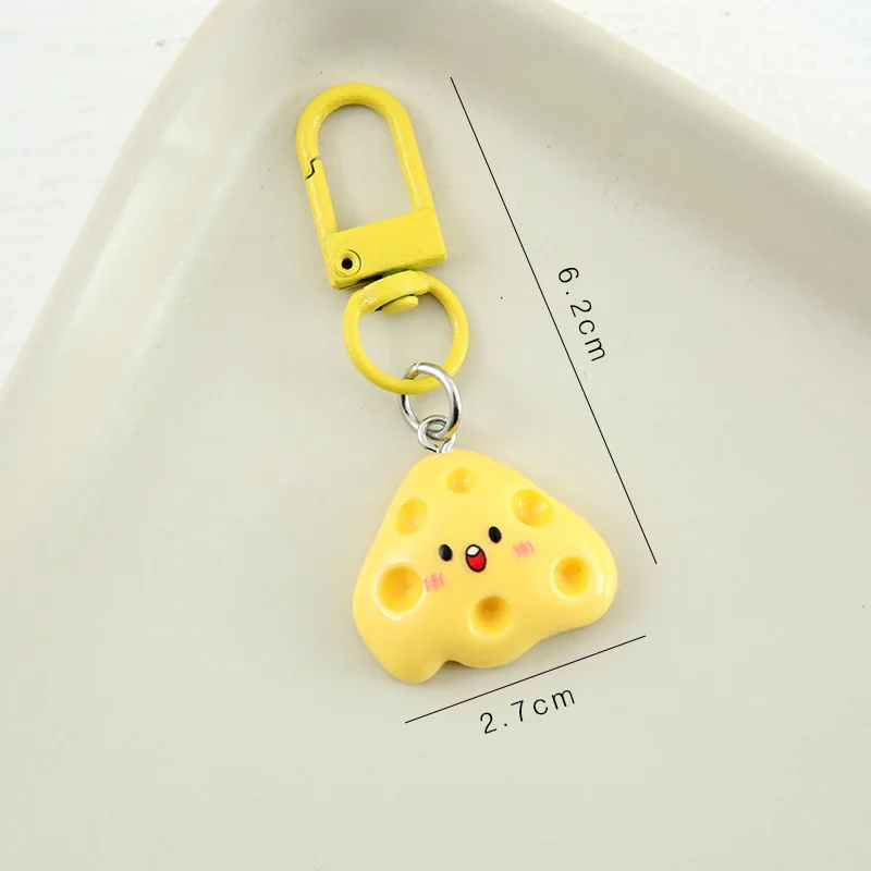 Breakfast Keychain Cute Design Fried Egg Keychain Backpack Accessory Mobile Phone Lanyard Simple Color Scheme