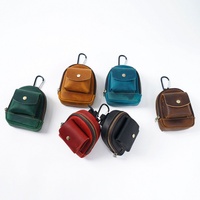 GENODERN Outdoor Sports Coin Purse Portable Small Bag Cowhide Storage Bag Zipper Bag Key Pouch