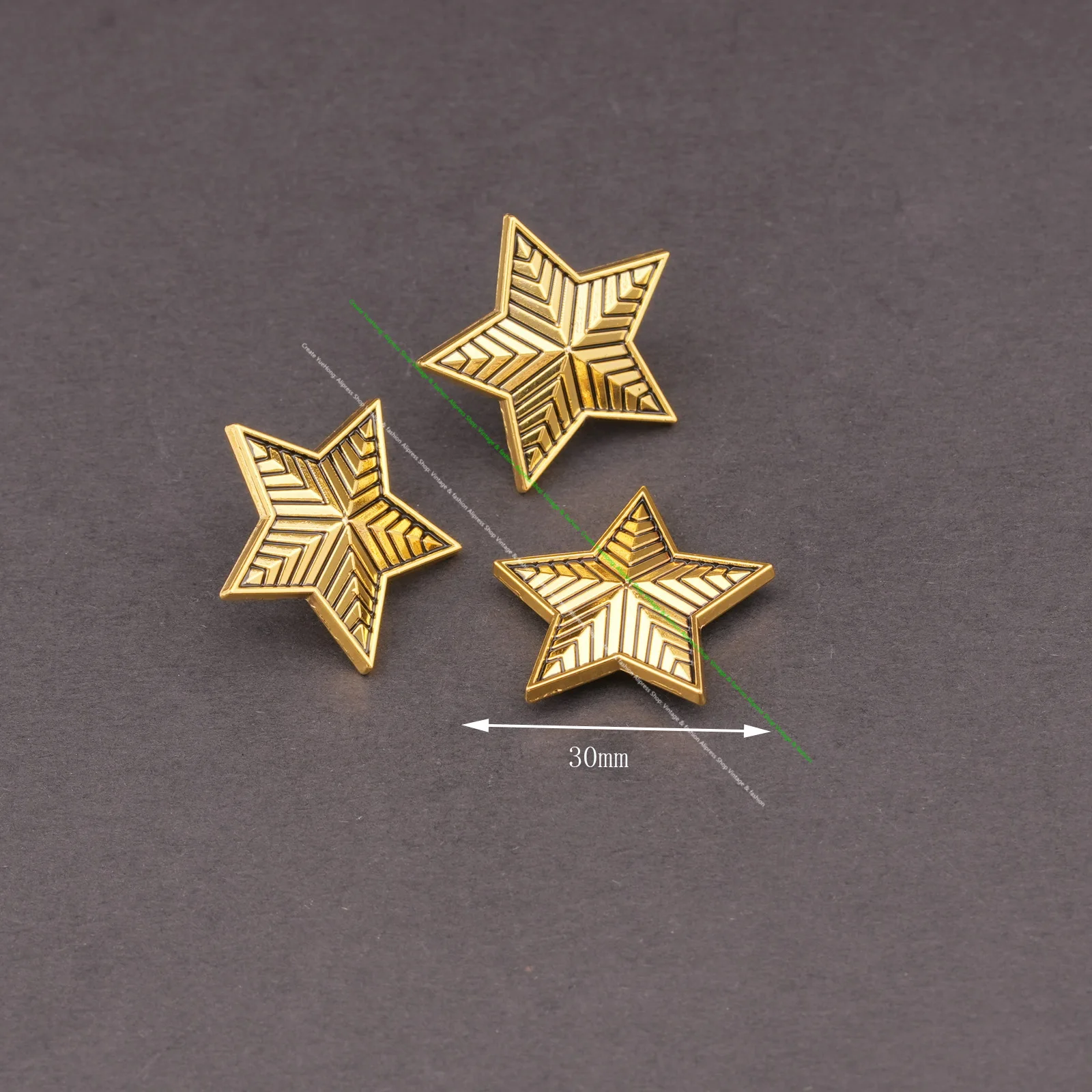 10 Set 30mm Western Stripe Geometric Engraved 5-Pointed Star Concho Screwback For Leathercraft DIY Belts and Purses Bag Making