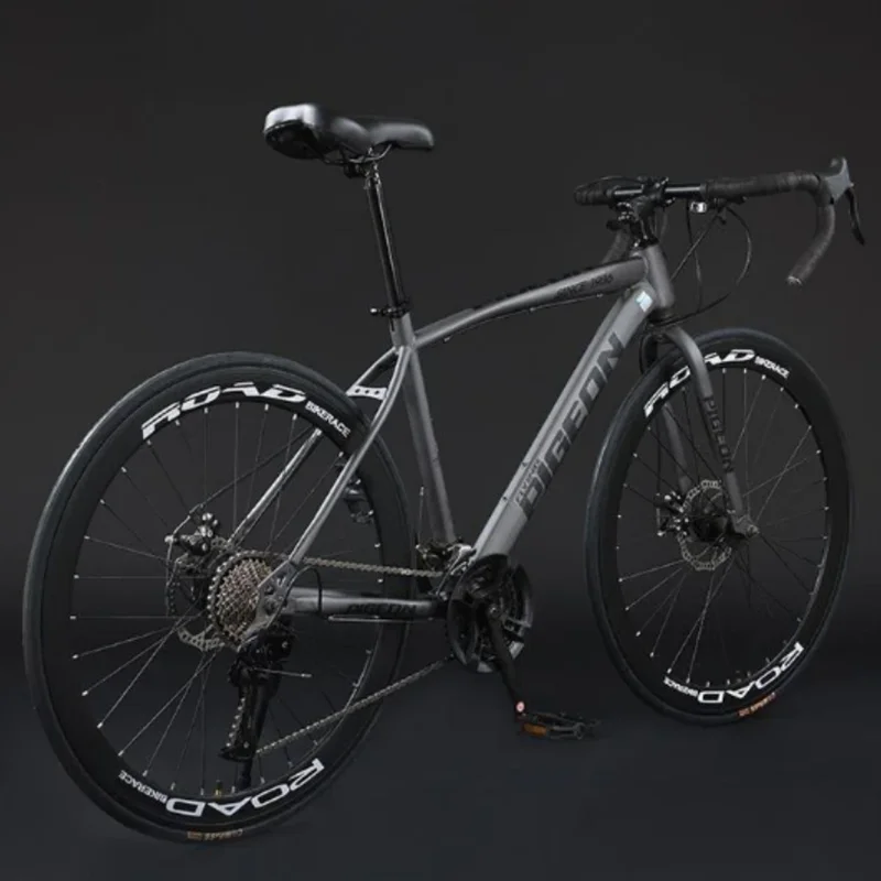 700C curved handlebar road bicycle high carbon steel 27 speed Cross Country Bike dual disc brake shock absorption gravel Bicycle