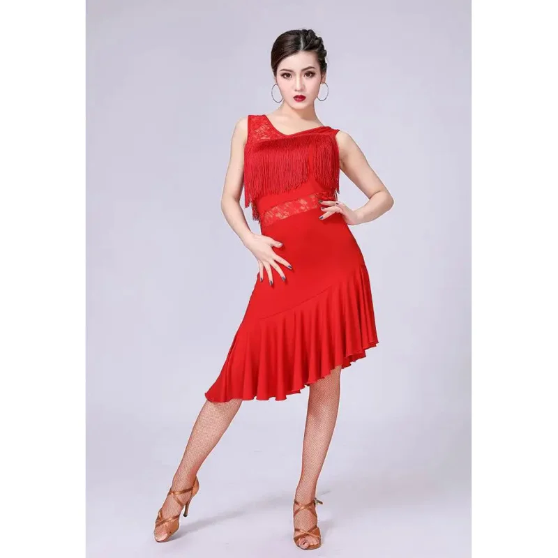 女性と女の子のためのラテンダンスドレス,フリンジ,サルサ,社交,タンゴ,パパ,サンバ,高品質の新しいコレクション