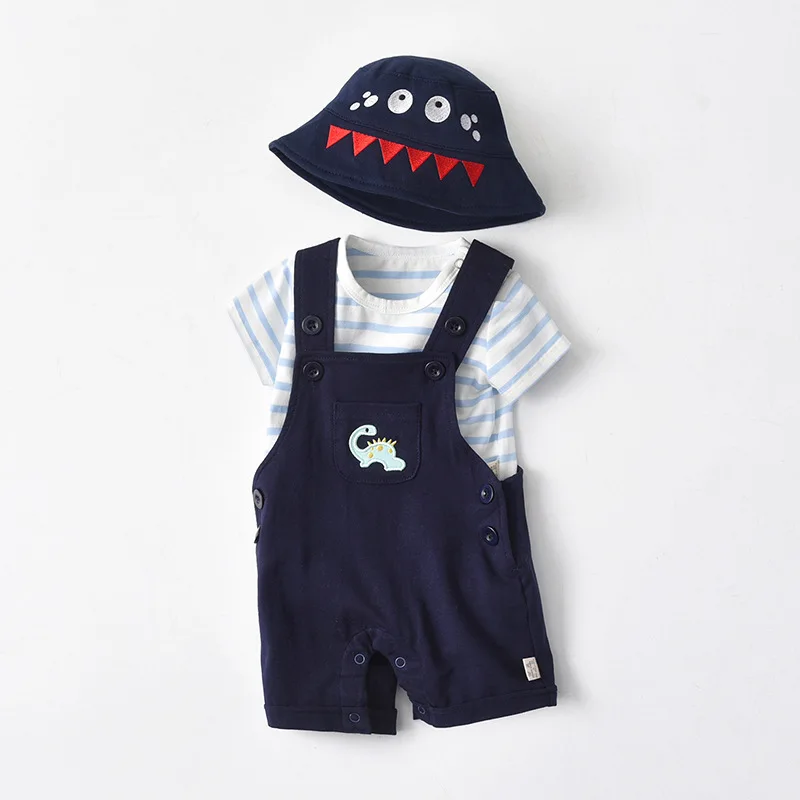 Children's Clothing Short Sleeve Baby Overalls Newborn Set Boys' Clothes Dinosaur Children's Two-piece Baby Clothing