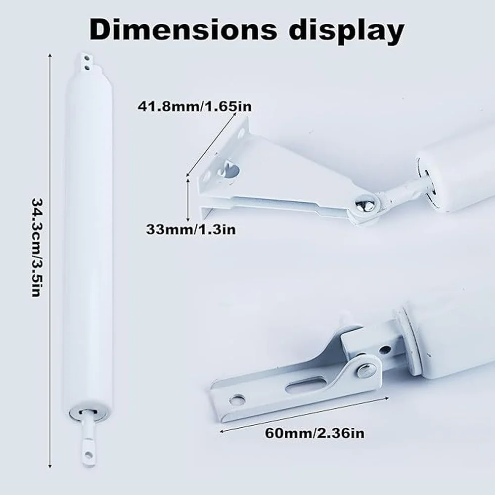 Pneumatic Door Closer for Outward Opening For Storm Doors Adjustable Closing Force Hold Open Function 6 x 4.18 x 3.3 cm