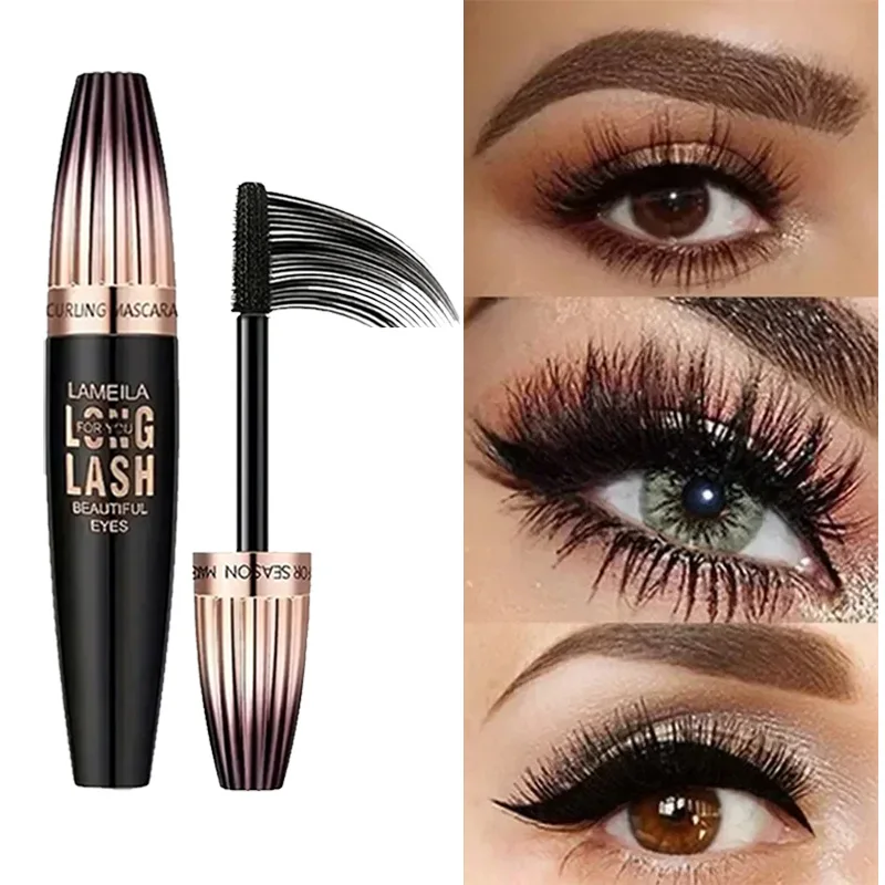 4D Waterproof Mascara Strong And Dense Curly Eyelashes Bottoming Long Anti-blooming Eyelash Mascara Cosmetic Tools