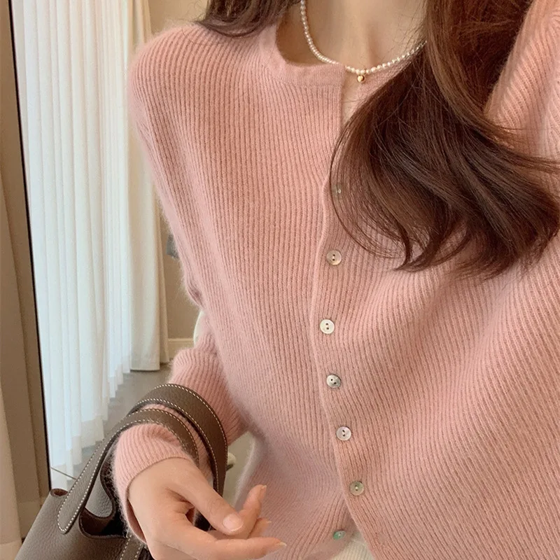 

Women Sweater and Pullover Vintage Slim V-neck Long Sleeve Knitted Sweaters Female Korean Chic Elastic Ribbed Jumpers Tops Z521