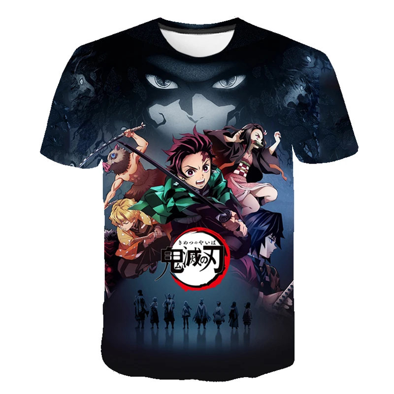 Camiseta de Anime Demon Slayer para niños y niñas, disfraz de Kamado Nezuko encantador, camiseta de manga corta de verano