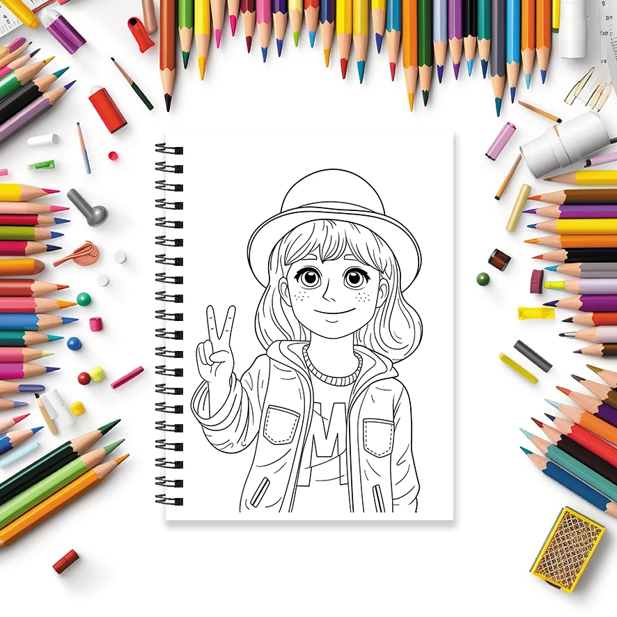 Libro da colorare - 8,3 x 11,2 pollici 32 pagine di libro da colorare per persone carine e vivace - regalo ideale per la famiglia o gli amici