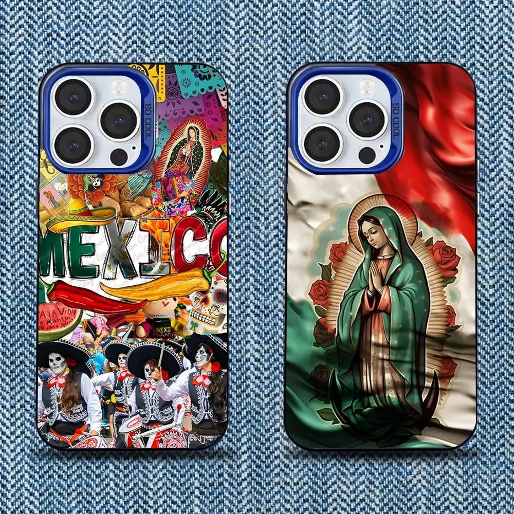 

Viva Mexico Phone Case For iPhone 17,16,15,14,13,12,11,Mini,Pro,SE,MAX Blue Matte Silicone Cover