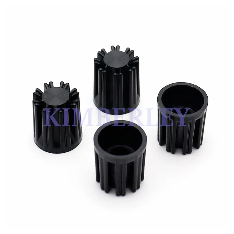 20PCS 15*17 Black Plastic Knob Cap Audio Power Amplifier Knob Plum Handle single/dual Potentiometer Knob Cap