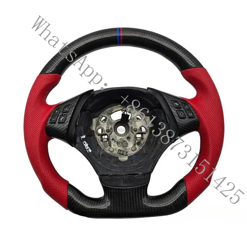 

Подходит для большинства популярных моделей: руль из карбона с перфорированной кожей и черной строчкой для автомобиля E90.