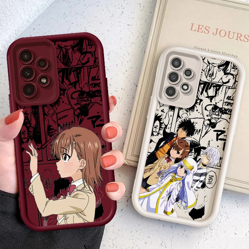 A Certain Magical Index Anime For Samsung A73 A71 A54 A53 A52 A51 A33 A32 A21S A14 A13 A12 A03 A04 A05 5G Eye Ladder Cover