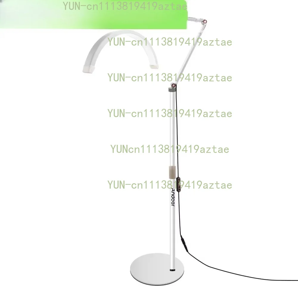 HD-M2X 20W Floor LED Video Light Half-moon Shaped Fill Light 3000K-6000K Dimmable with Adjustable Metal Light Stand Phone