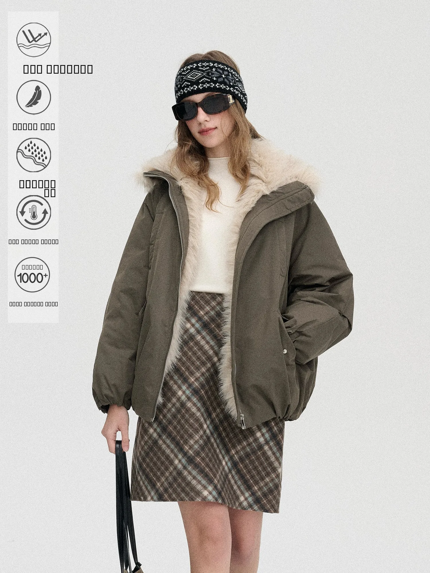 

Enroute Helsinki 90% down Jaet Women's Eco-friendly Fur Collar Casual Loose Fit Color Blo Warmth Guaranteed ort Sle