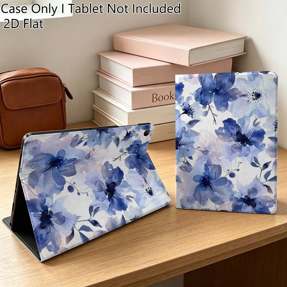 Blue Beautiful Art Flower For Samsung Galaxy Tab A7 A A8 A9 A11 S6 S11 10.1 10.4 10.5 Inch Lite PLus Soft Tablet Case Gift