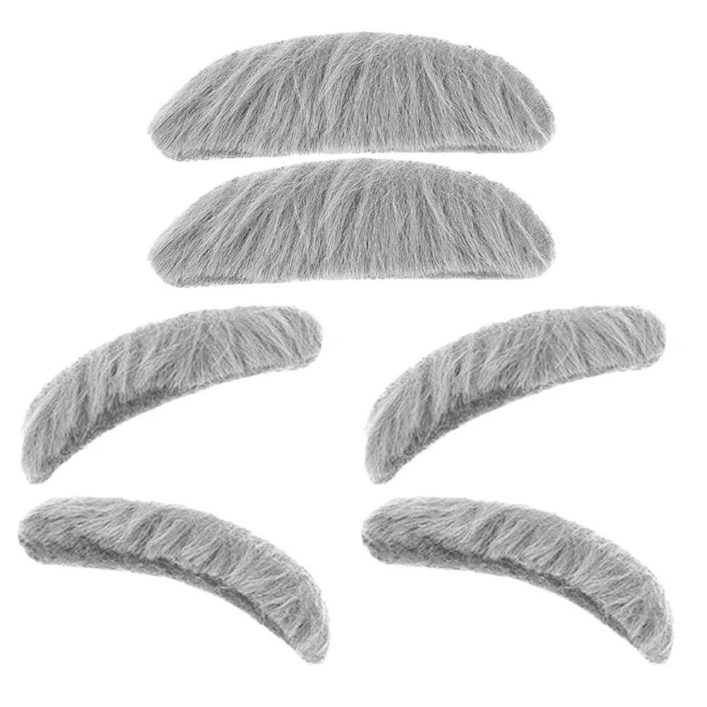 

2Sets Fake Mustache Eyebrows Kit Natural-Looking Facial Hair Pieces Easy Apply Remove for Cosplay Party Festival Theatrical