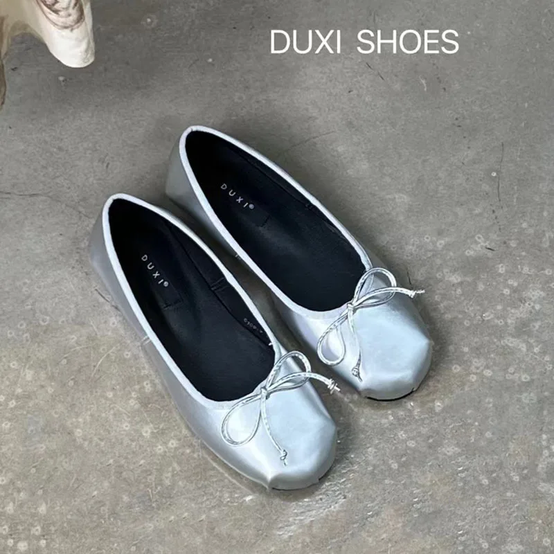 2024 New Brand Women Flat Shoes Fashion Round Toe Shallow Slip On Ladies Ballerinas Shoes Soft Flat Heel Dress Ballet Shoes