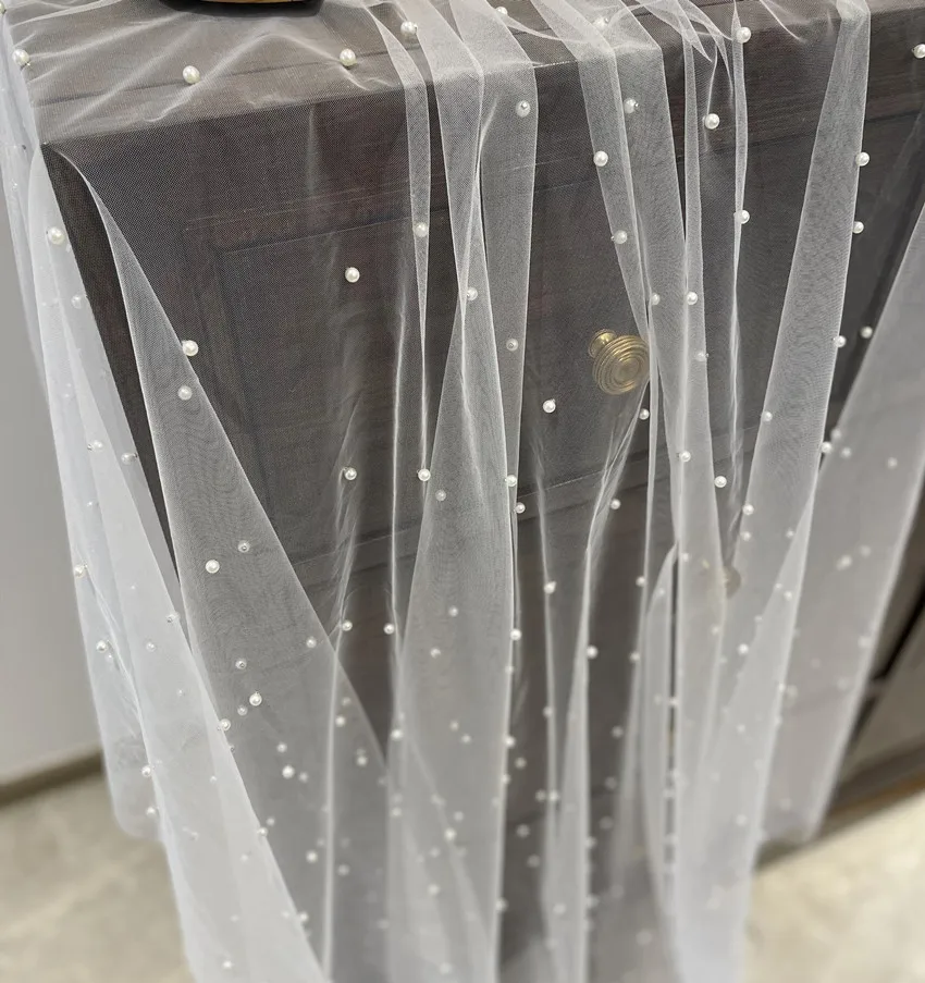 Super Fairy Soft Pearl Mesh Fabric Scene Layout Small Transparent Voile Fabric