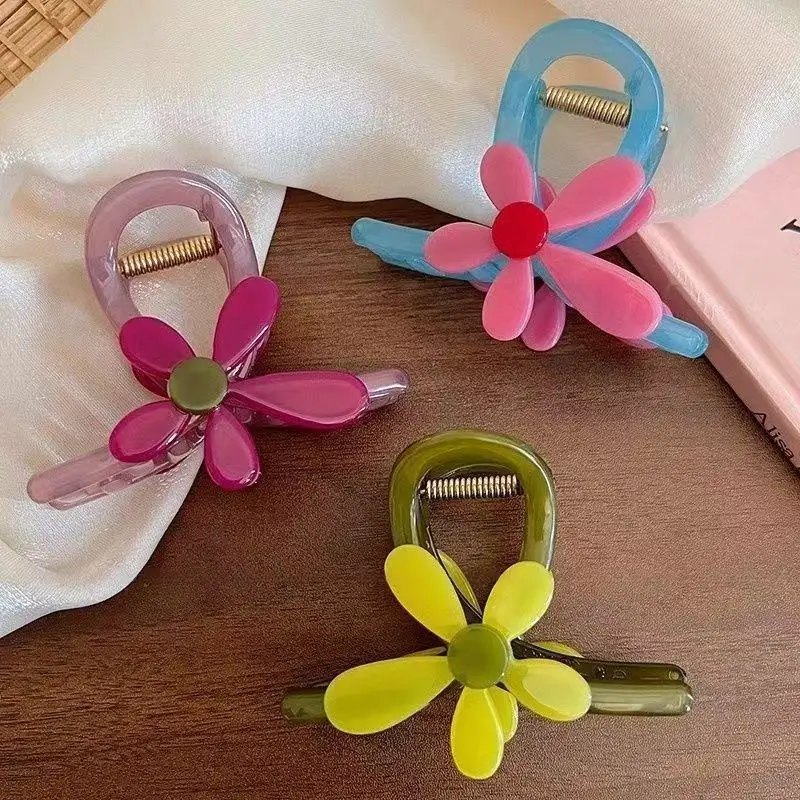 Blumen-Haarklammer, große, rutschfeste Kieferklammer für dickes Haar, für Frauen, für den täglichen Gebrauch – Detail 5