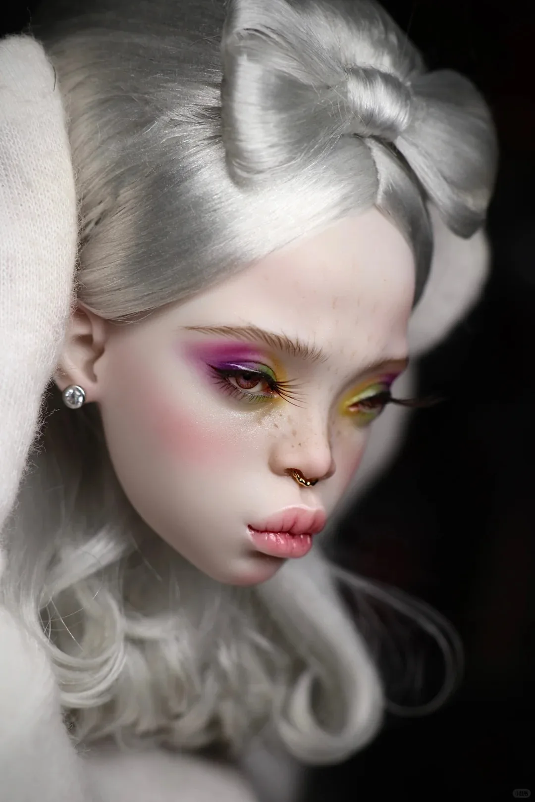 Muñeca BJD de piel negra a escala 1/4, juguete de resina para niña con boca gruesa, Angel Popovy Sisters, solo una cabeza coleccionable