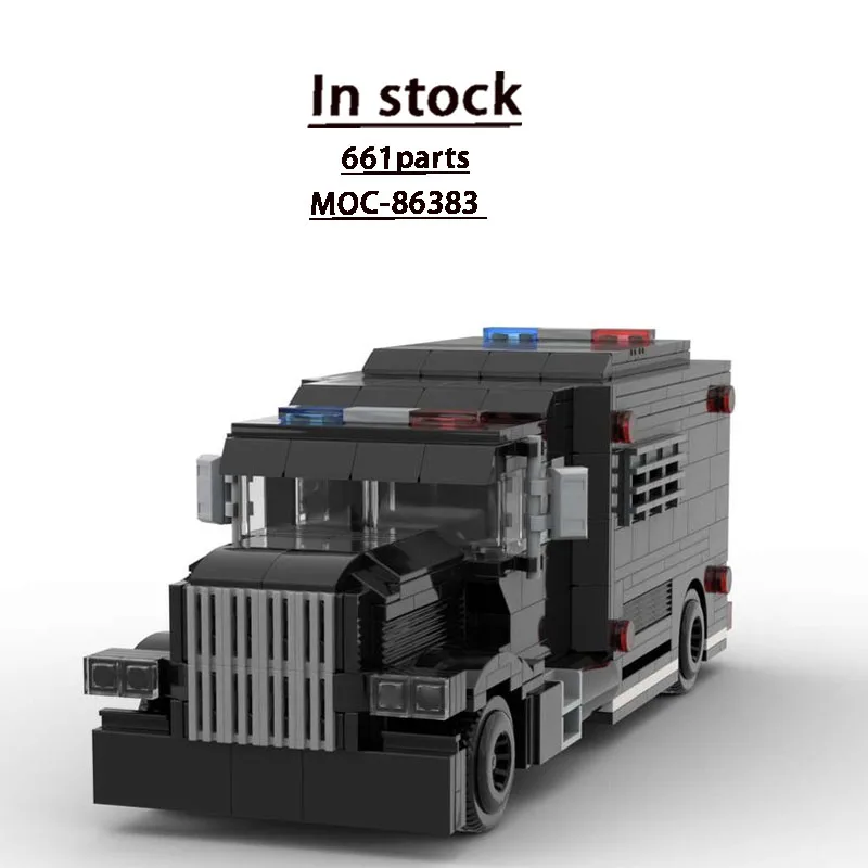 

MOC-86383 Новая модель городского классического полицейского грузовика SWAT, конструктор из 661 детали, MOC, креативный подарок на день рождения для мальчиков и детей