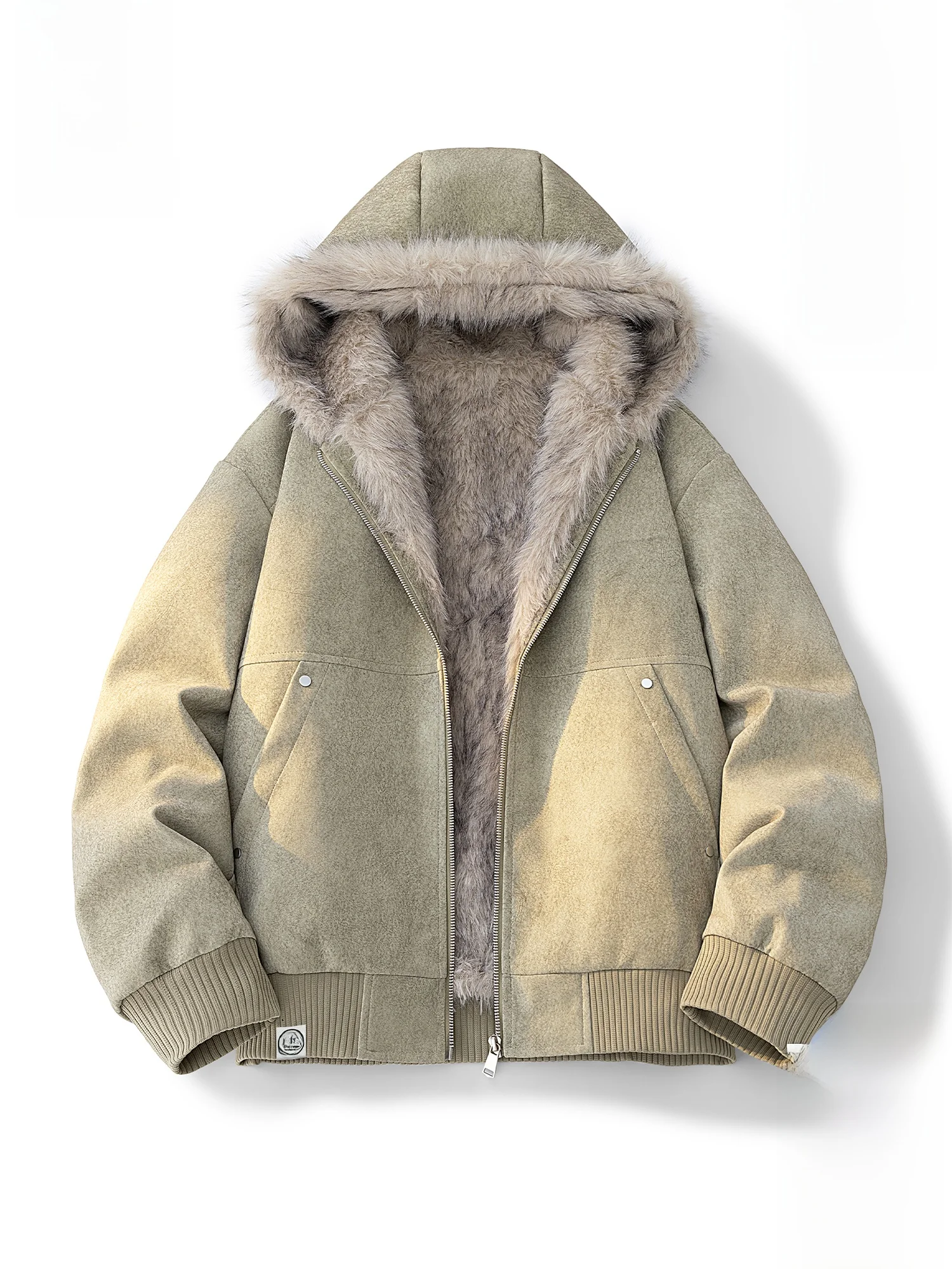 

Мужская зимняя теплая свободная куртка Paul Frank Large-Mouth Monkey Mountain Eagle с капюшоном, на хлопковой подкладке, с меховой отделкой, молодежная модная модель