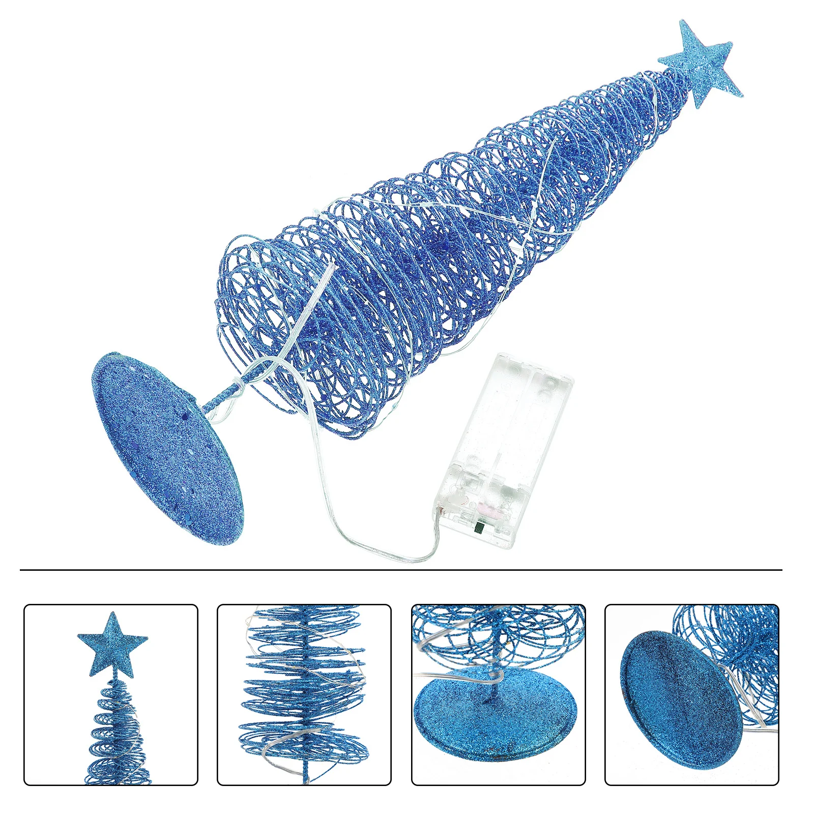 

Metal Wire Christmas Tree Decor Glowing Luminous Xmas Ornament Festival Desktop Scene Adornment Iron Craft Home Bar Restaurant