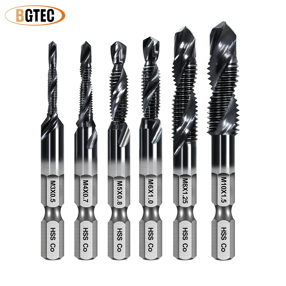 bgtec-set-da-6-pezzi-fresa-a-tazza-combinata-hss-diametro-3-10mm-con-attacco-a-cambio-rapido-per-foratura-acciaio-inossidabile-alluminio-ferro-e-rame