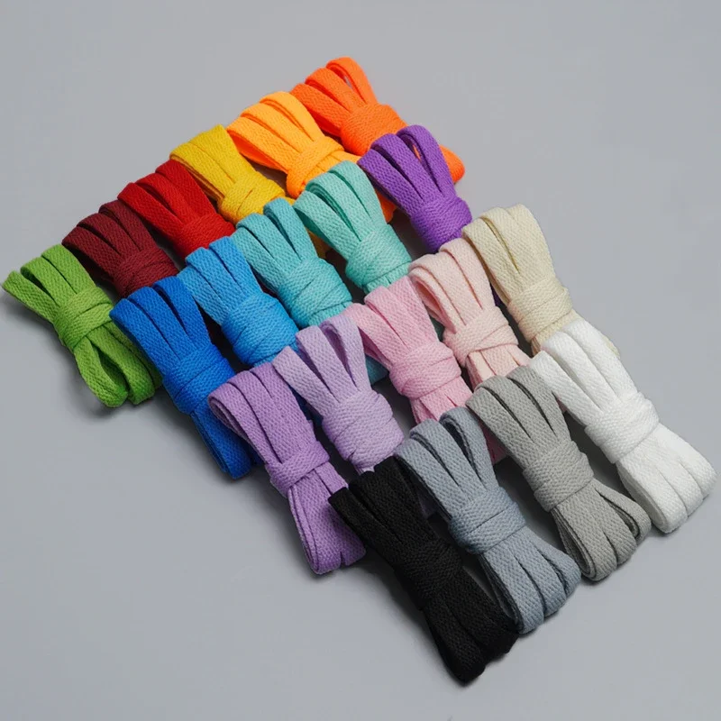 8MM Wide Flat Shoelaces, Durable Polyester Fabric with No Fading, Replacement Laces for Sneakers and AF1 AJ Shoes 1Pair/3Pairs