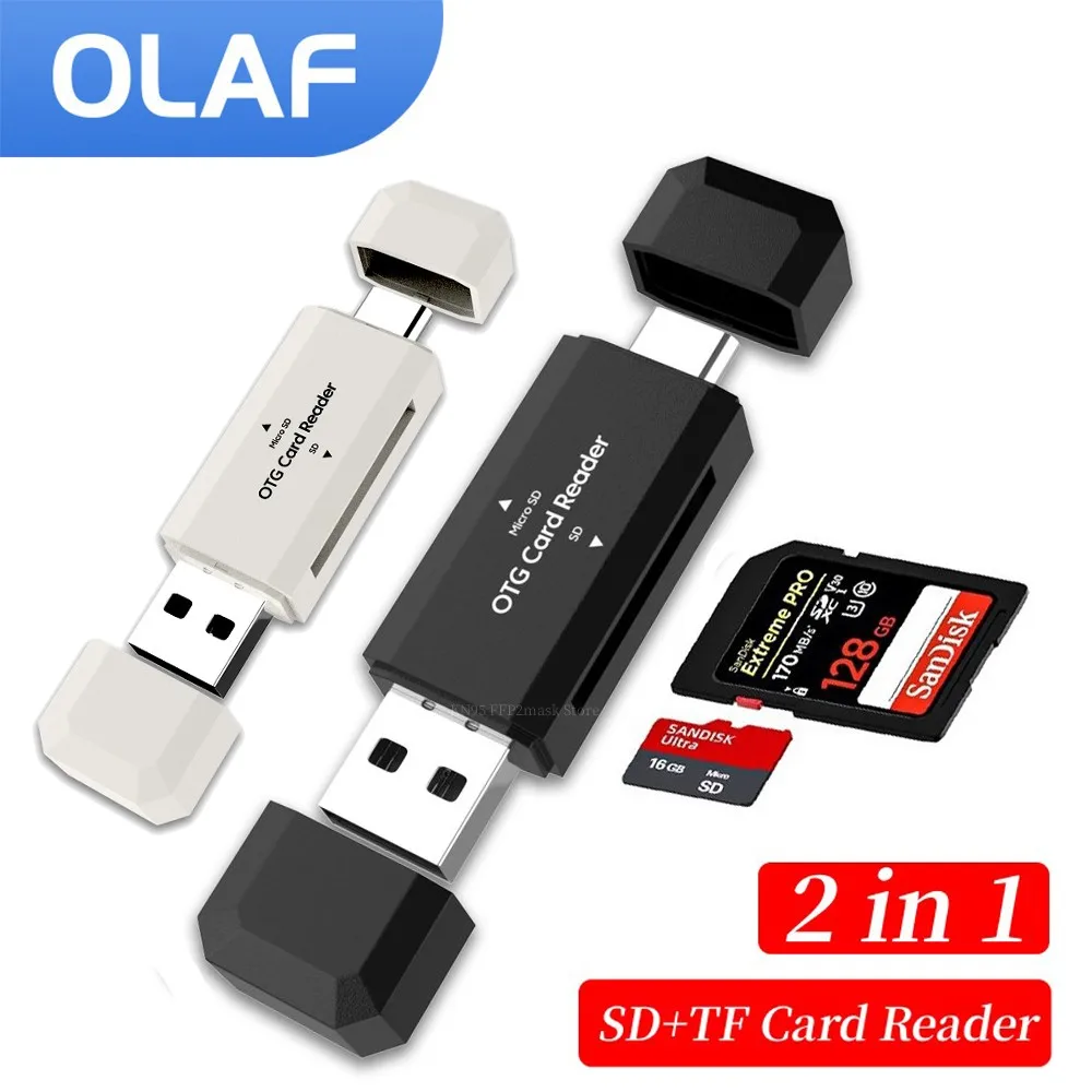 Czytnik kart SD TF typu C Czytnik kart USB 2.0 2 w 1 do laptopa PC Akcesoria Szybki inteligentny czytnik kart pamięci Adapter kart SD