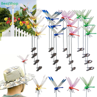 〔Victoria〕3/20Pcs 3D Dragonfly Garden Yard Planter Decor Simulated Dragonfly Garden Decor