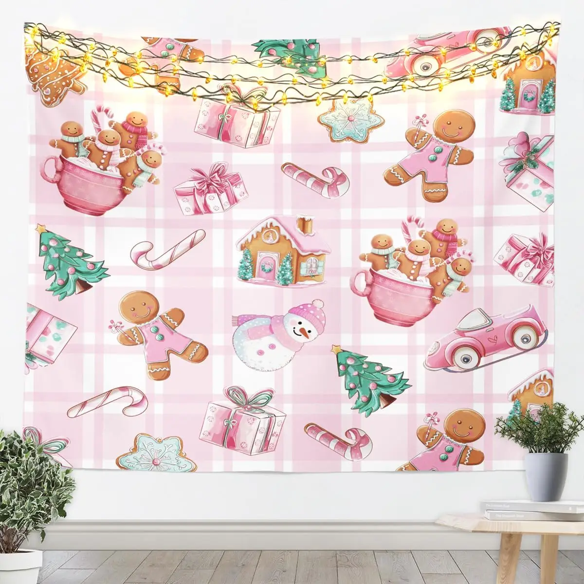 Christmas Tapestry The Nutcracker Wall Art for Living Room Bedroom Santa Claus Wall Hanging Blanket Cute Deer Home Decor Small