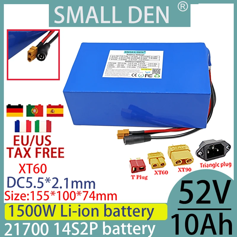 

100% Новый оригинальный литиевый аккумулятор 52V10ha 21700 14S 2P Аккумулятор для электрического скутера со встроенным внедорожником 30A BMS