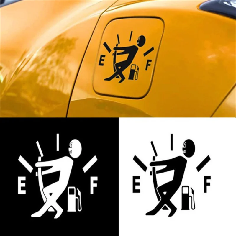 Creative Funny Car Pull Fuel Tank Pointer Reflective Vinyl Sticker Decal Car Styling Sticker Decal Auto Exterior Decoration