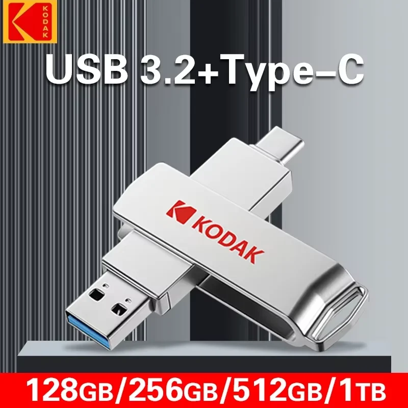 

KODAK USB3.2 TypeC PSSD 1TB 2 in 1 External Solid State Drive 128GB 256GB 512GB Mini Metal Hard Disk For Laptops PS5 XBOX PS4