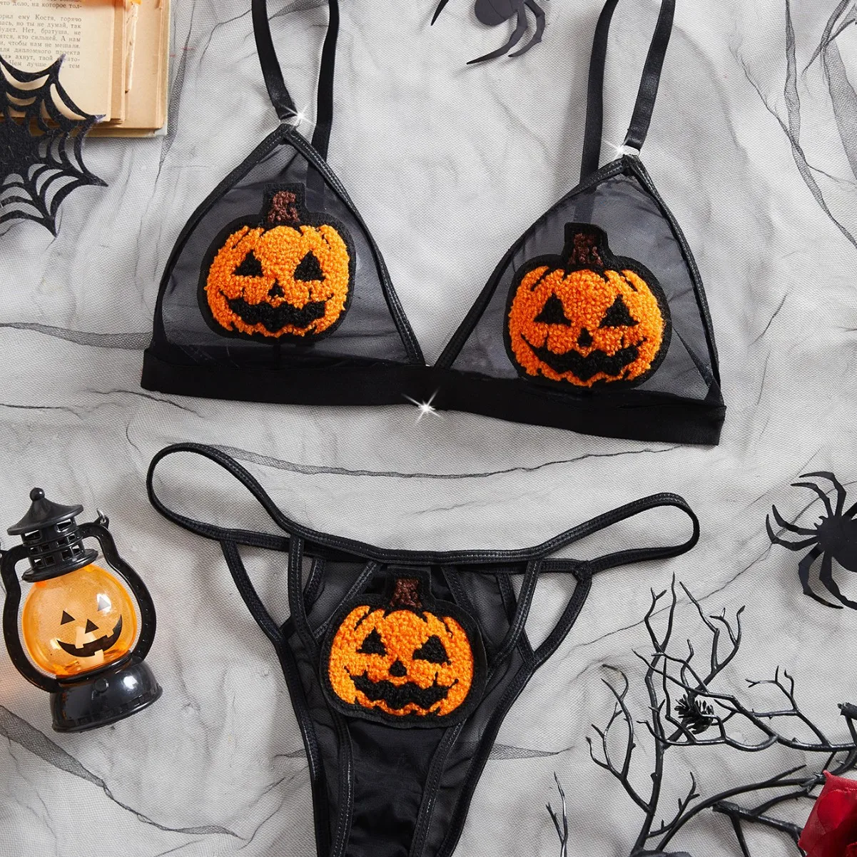 Halloween Lingerie Sexy Women  - Lace Bralette Set recension och pris