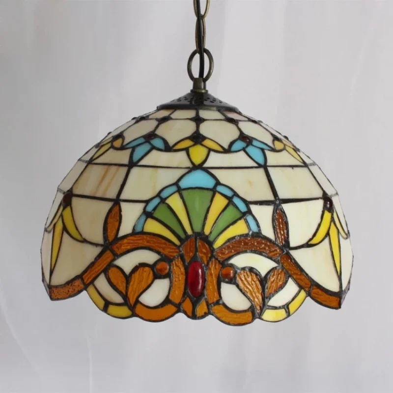 Tiffany Pendant Lights Kitchen Dining room Hallway Handmade Glass Hanging Lamp Indoor Nordic Home Decor Peacock Pendant Lamp