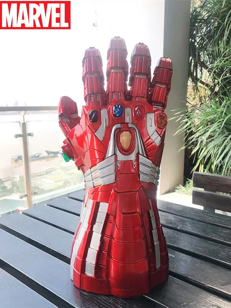 45cm Marvel The Avengers Thanos Halloween Wearable Iron Man Toy Children Adults Cos Props Figure Glow Gloves Model Ornament Gift