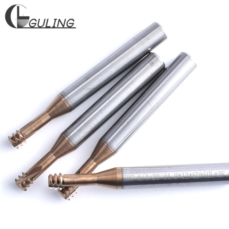 CNC 60 Degree Tungsten Steel American Three Row Thread Milling Cutters NO. 1-72 3-56 10-32 UNF Fine Thread mill cutter 1/4-28